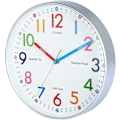 Miniatyrbillede 2 af 8: 12 tommer Læringsur til børn, Lærende ur Børn Analog Farverig soveværelser Væg ur Sølv ET-7789 Sølv 12 tommer Quartz Sølv 12 tommer Quartz