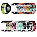 Miniatyrbild 3 av 5: Tvåfärgat perforerat andningsbart silikonarmband för Fitbit Versa 4 JQI White-Black