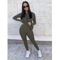 Miniatyrbillede 5 af 5: Kvinde Sexet Bodycon Langærmet Rund Hals Enkelt Stykke Jumpsuit Romper