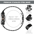 Miniatyrbillede 3 af 7: Rustfrit stålbånd kompatibel med   Galaxy Watch Ultra 47mm(2024), Solid Metal Replacement Business Strap med foldelås til mænd Sort