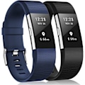 Miniatyrbilde 1 av 5: For fitbit Charge 2-reimer - Justerbare sportsarmbånd for kvinner/menn, små/store (2-pakning)
