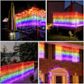 Miniatyrbilde 7 av 7: 384 LED Pride-flagglys, 6,6 fot x 3,3 fot, utendørs regnbuedekorasjonslys, 8 moduser, lavt energiforbruk, IP44 vanntett, for hagejul