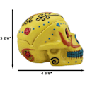 Miniatyrbilde 4 av 9: Retro Skull Style Hjemme Askebeger, Kompakt Kule Gravering Flamme Effekt Dekorativ Statue Resin Skulls and Crossbones Flammer Askebeger for Spooky Skeleton