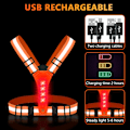 Miniatyrbillede 4 af 5: LED Reflekterende Løbevest med Høj Synlighed Sikkerhedslys.USB