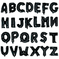 Miniatyrbillede 5 af 5: Sorte folie Mylar-balloner med bogstaverne A-Z 26 stk.