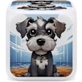Miniatyrbild 4 av 8: LED-väckarklocka, bedårande schnauzer-tryck flerfärgad väckarklocka geometrisk väckarklocka sovrumsväckarklocka tyst väckarklocka vit vit