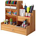 Miniatyrbillede 1 af 7: Opgraderet træ blyantholder, skrivebordsarrangør, nem montering, kunstforsyningsarrangør, skrivebordsstationær arrangør Caddy (B17-Kirsebær) B17-Kirsebær