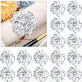 Miniatyrbilde 1 av 5: 24 Pakk Serviettringer Legering Uthulet Blomster Ring Serviettholder Pynt