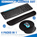 Miniatyrbillede 2 af 7: 8 stk. ergonomisk musemåtte og tastatur med håndledsstøttesæt blødt glat el håndledsstøtte behagelig memory foam tastatur håndledsstøtte til nem sort