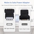 Miniatyrbilde 3 av 5: Molex til strømforsyning 4-pin IDE Molex til 15-pin hann
