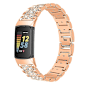 Miniatyrbillede 2 af 5: For Fitbit Charge 5 Diamant Rustfrit Stål Urrem OCM Rose Gold