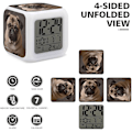 Miniatyrbild 3 av 8: LED-väckarklocka, djur mops hund tryck flerfärgad väckarklocka geometrisk väckarklocka sovrumsväckarklocka tyst väckarklocka vit vit