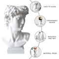 Miniatyrbilde 9 av 9: Skrivebordsdekorasjon Blyantholder Miniblomsterpotter David-skulptur i hvitt David-skulptur David- byste Statue Harpiksstasjonærholder Holder Harpiks Sminke Hvit