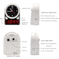 Miniatyrbillede 3 af 7: Vækkeur, Analogt ur & LED Digitalt ur, Slient ur, Lysfølsomt LED ur, Snooze, 12 timer, Vækkeur til soveværelse, stue, hvid
