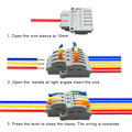 Miniatyrbilde 4 av 5: Lever-Nut Wire Connectors - 4 stk, 3 inn 6 ut