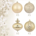 Miniatyrbilde 2 av 5: Champagne julekuler 20 stk 3,15 tommers juletrepynt ornamenter
