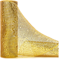 Miniatyrbillede 1 af 2: Guld Metallic Mesh Bånd, 10 tommer x 30 fod (10Yard), Guld med Guld Deluxe