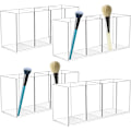 Miniatyrbild 1 av 7: Akrylpennhållare med 4 fack, pennställ för skrivbordet, förvaringstillbehör, stor akrylpennhållare, 4-pack transparent