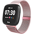 Miniatyrbild 1 av 5: Metallisk justerbart ersättningsarmband magnetiska band kompatibla med Fitbit Versa/versa 2/versa Lite/se, flerfärgad Rose Gold Small