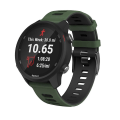 Miniatyrbillede 2 af 5: 22mm til Garmin Vivoactive 4 / Venu 2 Universal To-farvet Silikone Urrem ZUM Army Green Black