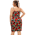Miniatyrbilde 2 av 5: Kvinners Plus Size Blomstermønster Spaghetti Stropp Fest Mini Bodycon Kjoler