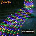 Miniatyrbillede 6 af 6: Farverige netlys til udendørs brug, 300 LED julelysnet, 14,8x4,9ft netmaskenet til buske, 8 tilstande vandtætte twinkly strengelys