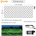 Miniatyrbillede 5 af 7: 21 ft x 5 ft Net Lights, 360 LED Dekorationslys Udendørs Grønne Lys Store Mesh String Lights 8 Tilstande til Buske Have Fest Jul