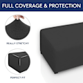 Miniatyrbillede 3 af 5: Super Stretch Soft Form Fit Ottoman Cover - Rektangulær Ottoman
