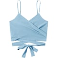 Miniatyrbilde 1 av 4: Kvinners Spaghetti Stropp Knot Bak Crop Top Wrap Cami Top