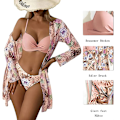 Miniatyrbilde 3 av 4: Push-up bikini med sjalbluse og bukser med høy midje