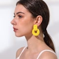 Miniatyrbilde 5 av 5: Statement Raffia Runde Øredobber - Boho Drop Håndlagde Strå Øredobber
