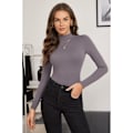 Miniatyrbillede 2 af 5: Kvindernes Langærmede Bodystocking Mock Turtleneck Toppe Shirts Termisk Undertøj