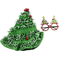 Miniatyrbild 1 av 5: Julklappsaccessoarer - 2-delad uppsättning julgranshatt och