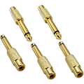 Miniatyrbillede 1 af 5: Guldbelagt RCA til 6,35 mm Mono Han-stik Adapter (5-pak)