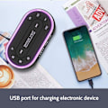Miniatyrbild 6 av 6: Glow Liten väckarklockradio för sovrum med 7-färgad nattlampa, dubbelalarm, dimmer, USB-laddare, baery-backup, naptimer, FM-radio med svart