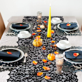 Miniatyrbilde 4 av 7: 3 stk Halloween blonder spindelvev duk, peis mantel bordløper rund spindelvev borddekke topper for Halloween hjemmefest ecor Sty Sty