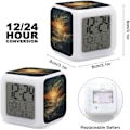 Miniatyrbillede 2 af 8: Led-vækkeur, Ocean After Storm Print Digital Alarm Clock Mood Light Alarm Clock Soveværelse Dekor Ur Versatile Alarm Clock Hvid Hvid
