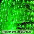 Miniatyrbild 3 av 6: Gröna julnätljus utomhusdekorationer, 9,9ft x 6,6ft 264 LED inomhus Twinkle Mesh Lights, IP44 vattentät 8 lägen Fairy Netting Bush Green