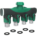 Miniatyrbillede 1 af 5: Have Splitter til vandslange 4-vejs - 3/4 tommer Heavy Duty Metal vandhane