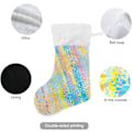 Miniatyrbillede 2 af 7: Jule-Strømpe, Personlige Jule-Strømper 2-pak Rainbow Stripes 45,7 cm Jule-Strømper Hængende Ornament Pejs til Trædekoration