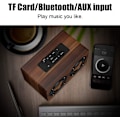 Miniatyrbild 7 av 8: Trådlös Bluetooth-högtalare i trä, retro tung bas musikspelare stödjer FM-radio väckarklocka funktion för hemmakontor idé vänner (brunt korn)