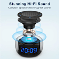 Miniatyrbild 3 av 7: Bluetooth-högtalarväckarklocka med FM-radio - Högkvalitativt ljud, dimmer med full räckvidd, väckarklockradio för sovrummet Svart Svart