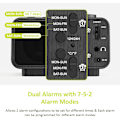 Miniatyrbild 3 av 7: Väckarklockradio för sovrum - 000 % dimmer, 2 USB-laddare, dubbelalarm med vardags-/helgläge, FM-radio med automatisk avstängningstimer, batteribackup, trä