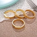 Miniatyrbillede 5 af 5: 6 stk. matte guld servietringe - minimalistisk moderne luksusdesign, stoflinned