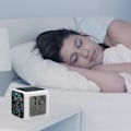 Miniatyrbild 5 av 8: Led-väckarklocka, kodningsmönstertryck digital väckarklocka stämningsljus väckarklocka sovrumsdekorationsklocka mångsidig väckarklocka vit vit