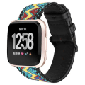 Miniatyrbillede 1 af 5: For Fitbit Versa Etnisk Stil Ægte Læder Rem LEQ Fresh