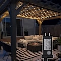 Miniatyrbild 1 av 6: Nätljus utomhus, 480 LED paviljongnätljus, 10×10 FT anslutningsbara ljusslingor med 8 belysningslägen, LED-nätljus för buskar, trädgård, 10×10