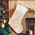Miniatyrbild 1 av 7: Julklapp, personliga julklappsstrumpor set om 2 Guldmarmor Gul Splatter Paint 45,7 cm Julstrumpor Hängande Ornament Kamin