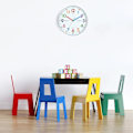Miniatyrbillede 7 af 8: 12 tommer Læringsur til børn, Lærende ur Børn Analog Farverig soveværelser Væg ur Sølv ET-7789 Sølv 12 tommer Quartz Sølv 12 tommer Quartz