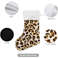 Miniatyrbillede 2 af 7: Jule-Strømpe, Personlige Jule-Strømper 2-pak Leopard Zebra Mønster 45,7 cm Jule-Strømper Hængende Ornament Pejs til Trædekoration